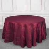 120inch Burgundy Accordion Crinkle Taffeta Round Tablecloth