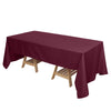 72x120Inch Burgundy Polyester Rectangle Tablecloth, Reusable Linen Tablecloth