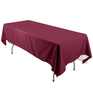 60"x126" Burgundy Seamless Polyester Rectangular Tablecloth