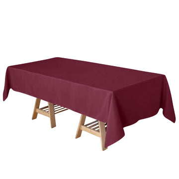 60"x102" Burgundy Seamless Polyester Rectangular Tablecloth