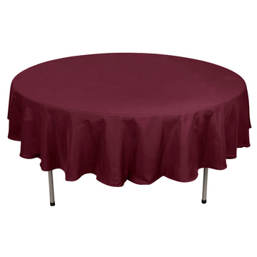 90" Burgundy Seamless Polyester Round Tablecloth
