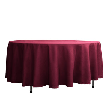 108" Burgundy Seamless Polyester Round Tablecloth