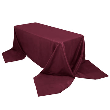 90"x156" Burgundy Seamless Premium Polyester Rectangular Tablecloth - 220GSM