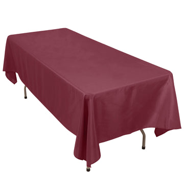 60"x102" Burgundy Seamless Premium Polyester Rectangular Tablecloth - 220GSM