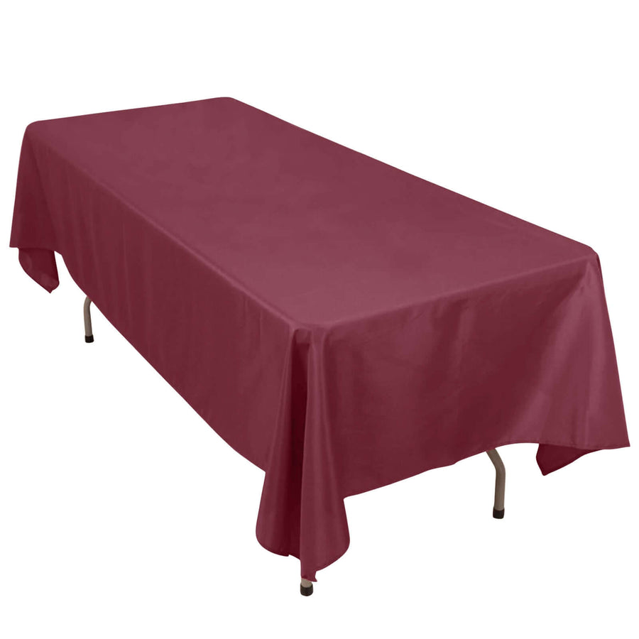 60x102inch Burgundy 200 GSM Seamless Premium Polyester Rectangular Tablecloth