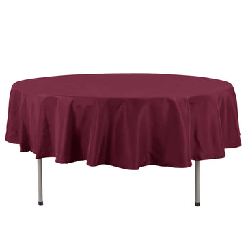 90" Burgundy Seamless Premium Polyester Round Tablecloth - 220GSM