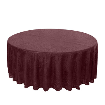 108" Burgundy Seamless Premium Sequin Round Tablecloth