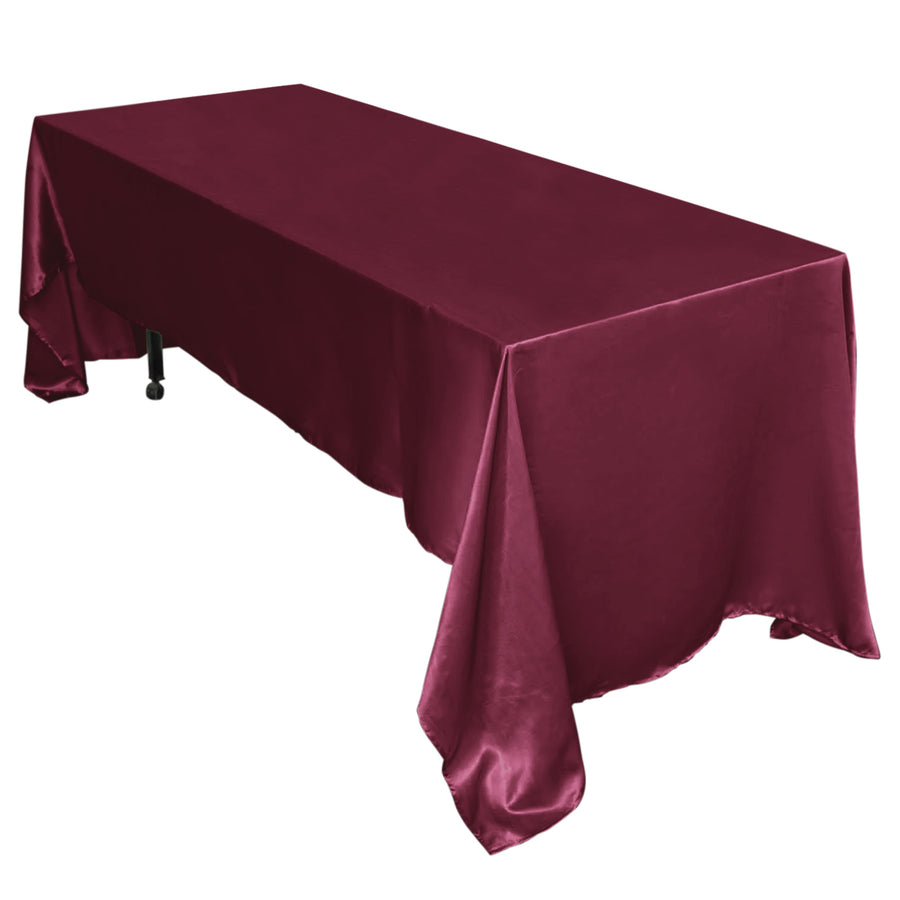 60x126 Burgundy Satin Rectangular Tablecloth