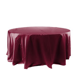 120 inches Burgundy Satin Round Tablecloth