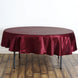 90 inches Burgundy Satin Round Tablecloth