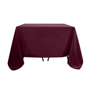 Burgundy Polyester Square Tablecloth 90"x90"