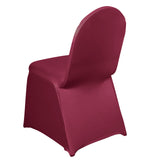 Burgundy Spandex Stretch Fitted Banquet Slip On Chair Cover - 160 GSM