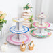 2 Pack | 14inch 3-Tier Floral Cardboard Cupcake Stand With Scalloped Edges