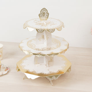 <h3 style="margin-left:0px;"><strong>3-Tier Round Cupcake Stands with Vintage Floral Pattern</strong>