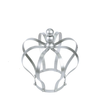 Make a Statement with the 9" Matte Silver Metal Royal Crown Cake Topper