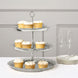 15inch Metallic Silver 3-Tier Round Plastic Cupcake Stand With Lace Cut Scalloped Edges