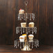 3-Tier Gold Cupcake Stand – 2ft Acrylic and Metal Dessert Display Tower with Hanging Crystals