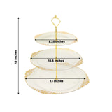 3-Tier Clear Plastic Cupcake Tower Stand with Gold Embossed Baroque Rim