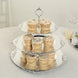 3-Tier Metallic Silver Plastic Cupcake Tower Stand with Embossed Baroque Rim, 13inch Round Cake