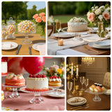 2-Pack Clear Plastic Pedestal Cake Stands – 13inch Round Dessert Display Tray