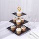 13inch 3-Tier Black Gold Wavy Square Edge Cupcake Stand, Dessert Holder