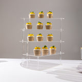 4-Tier Clear Spiral Stairway Acrylic Cupcake Stand, Cake Dessert Display Stand