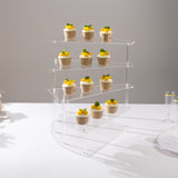 4-Tier Clear Spiral Stairway Acrylic Cupcake Stand, Cake Dessert Display Stand