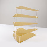 4-Tier Gold Spiral Stairway Acrylic Cupcake Stand with Mirror Finish