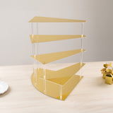 4-Tier Gold Spiral Stairway Acrylic Cupcake Stand with Mirror Finish