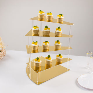 <span style="background-color:transparent;color:#000000;">Sophisticated 4-Tier Gold Spiral Stairway Acrylic Cake Stand</span>