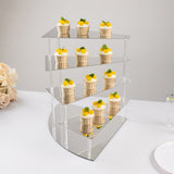 4-Tier Silver Spiral Stairway Acrylic Cupcake Stand with Mirror Finish