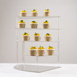 4-Tier Silver Spiral Stairway Acrylic Cupcake Stand with Mirror Finish