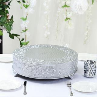 Create a Memorable Event with the Silver Embossed Cake Stand