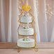 3 Tier Round Gold Metal Cupcake Stand with Crown Top, 32inch Tall Dessert Display Cake Stand