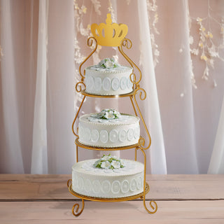 Royal Gold Crown Tiered Cake Stand