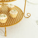 3 Tier Round Gold Metal Cupcake Stand with Crown Top, 32inch Tall Dessert Display Cake Stand