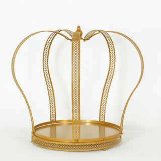 <strong>Majestic Gold Metal Crown Dessert Display Stand</strong>