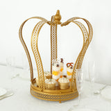 12inch Gold Metal Crown Wedding Cake Stand, Princess Tiara Cupcake Dessert Display Stand