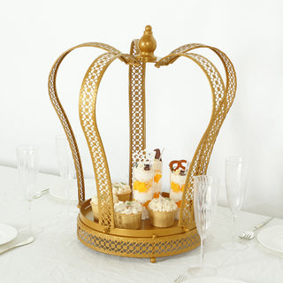 <strong>Royal Gold Metal Crown Dessert Display Stand</strong>