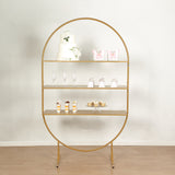 6.5ft 3-Tier Gold Metal Arch Cake Display Stand, Floor Standing Oval Cupcake Dessert Stand