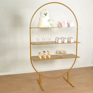 <strong>Exquisite Gold Metal 3-Tier Cupcake Display Floor Stand</strong>