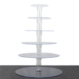 6-Tier Clear Round Acrylic Cupcake Tower Stand, Heavy Duty Cake Stand Dessert Display Film