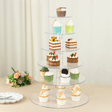 6-Tier Clear Round Acrylic Cupcake Tower Stand, Heavy Duty Cake Stand Dessert Display Film Sheet