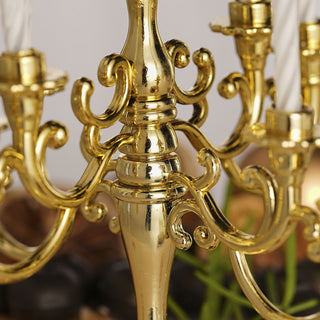 Illuminate Your Celebrations with the 9-Arm Metallic Gold Candelabra Cake Topper