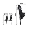 7inch Black Acrylic Bride and Groom With Two Pet Dogs Cake Toppers