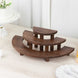 Set of 3 Rustic Brown Half Moon 3-Tier Wooden Cupcake Stands, Semi Circle Pedestal