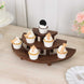 Set of 3 Rustic Brown Half Moon 3-Tier Wooden Cupcake Stands, Semi Circle Pedestal