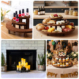 Set of 3 Rustic Brown Half Moon 3-Tier Wooden Cupcake Stands, Semi Circle Pedestal