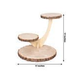 3-Tier Natural Rustic Branch Dessert Display Stand, Farmhouse Style Wood Slice Cake Cupcake Holder