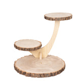 3-Tier Natural Rustic Branch Dessert Display Stand, Farmhouse Style Wood Slice Cake Cupcake#whtbkgd